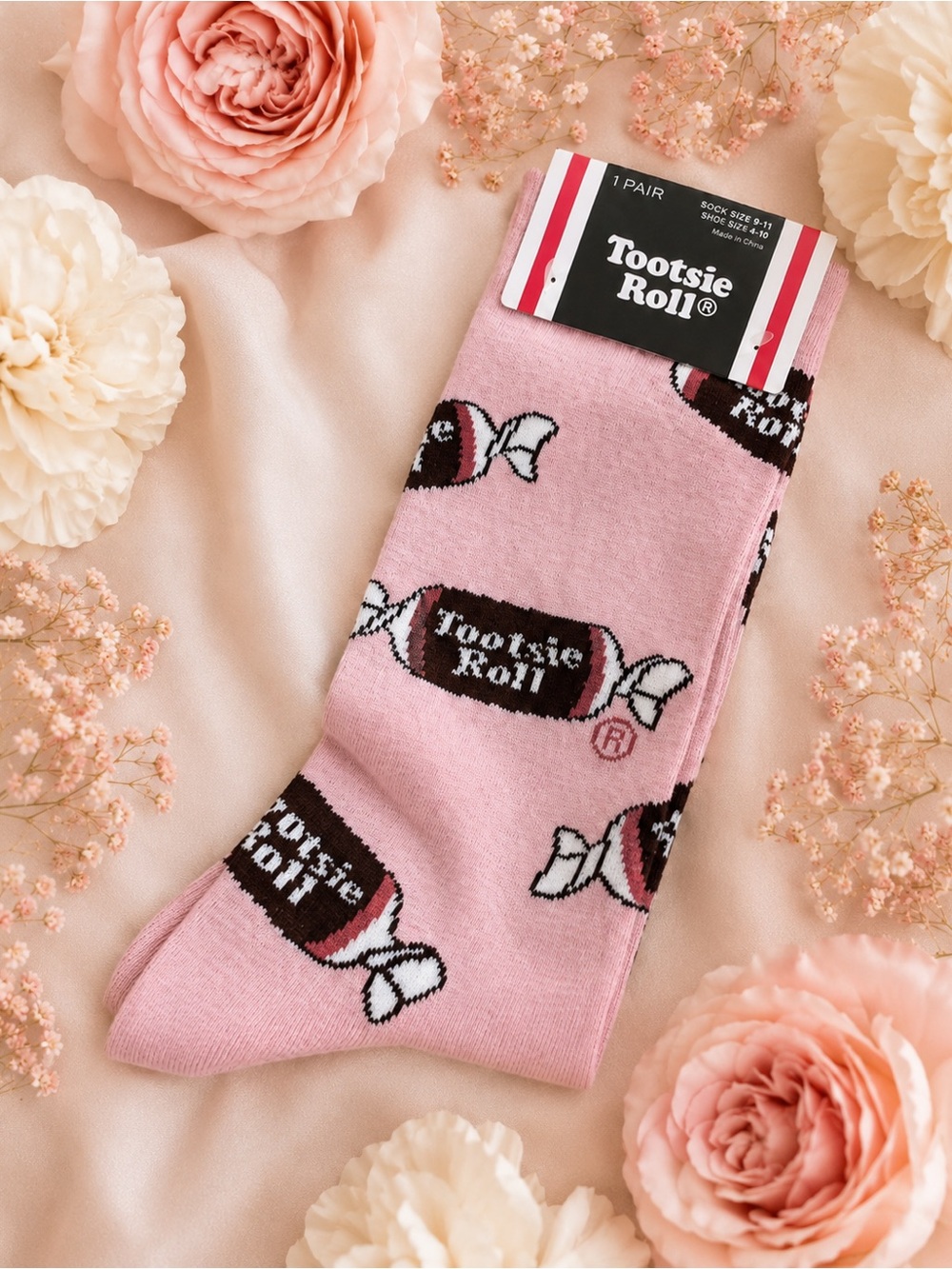 Tootsie Roll Pink Candy Print Socks - Picture 4 of 5